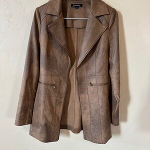 Women's Faux Suede Blazer - XS
